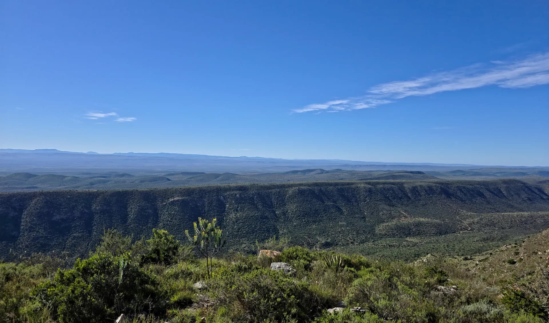 Sweeping view over the valleys of the Zuurberg Mountains